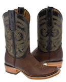 Mens Dakota Chedron Leather Cowboy Boots - Dubai Toe