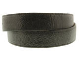 Black Western Cowboy Belt Shark Print Leather - Silver Buckle