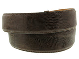 Brown Western Cowboy Belt Real Teju Lizard Skin Leather - Silver Buckle