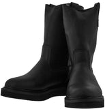 Mens 700RA Black 2 Durable Leather Construction Work Boots Pull On