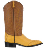 Mens Buttercup Ostrich Skin Leather Cowboy Boots - J Toe