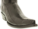 Men's Black Genuine Ostrich Foot Skin Cowboy Boots 3X Toe - CP1