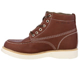 Mens Cognac Work Boots Leather Slip Resistant Lace Up Soft Toe - #650RA