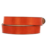 Orange Western Wear Cowboy Belt Solid Leather - Removable Buckle
