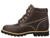 Mens Brown Work Boots Leather Slip Resistant Lace Up Soft Toe - #650TR