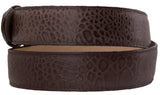 Brown Western Cowboy Belt Sea Turtle Animal Print Leather - Rodeo Buckle