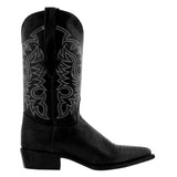 Mens Black Teju Lizard Print Leather Cowboy Boots J Toe