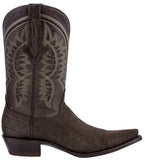 Mens Brown Teju Lizard Print Leather Cowboy Boots Snip Toe