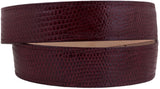 Burgundy Western Cowboy Belt Real Teju Lizard Skin Leather - Silver Buckle