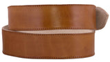 Honey Brown Western Cowboy Belt Classic Solid Leather - Rodeo Buckle