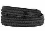 Mens Braided Cowboy Belt Removable Buckle Authentic Leather Rodeo Western Black