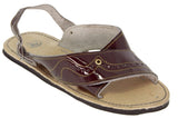 Men's Brown All Real Leather Mexican Huaraches Buckle Sandals Open Toe - H1