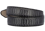Gray Western Cowboy Belt Snake Print Leather - Silver Buckle