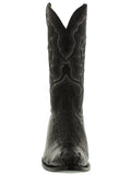 Mens Black Crocodile Hornback Skin Cowboy Boots - Round Toe