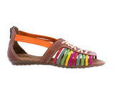 Womens Authentic Huaraches Real Leather Sandals Zipper Rainbow - #222