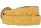 Buttercup Western Belt Crocodile Tail Skin Print Leather - Rodeo Buckle