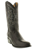 Men's Black Genuine Ostrich Foot Exotic Skin Cowboy Boots - Round Toe