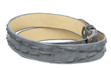 Gray Western Belt Crocodile Tail Print Leather - Silver Buckle