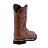 Mens S750 Cognac Leather Work Boots Slip Resistant Steel Toe