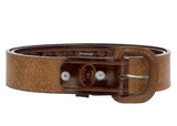 Chedron Western Cowboy Belt Tooled Leather - Silver Buckle
