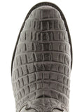 Men's Black Crocodile Belly Pattern Leather Cowboy Boots - Roper Toe