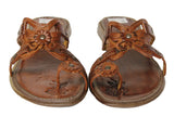 Womens Authentic Huaraches Real Leather Sandals Flip Flops Cognac - #770