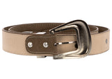 Concho Western Belt Cowboy Genuine Leather Studs Silver Buckle Brown Cinto