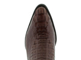 Mens Brown Crocodile Hornback Skin Cowboy Boots - J Toe