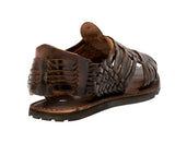 Mens Dark Brown Authentic Mexican Huarache Leather Sandals Open Toe - Pachuco