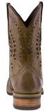 Mens Sand Western Leather Cowboy Boots Alligator Print - Square Toe