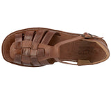 Men's Brown Genuine Ankle Strap Slip On Leather Mexican Huaraches Sandals 011