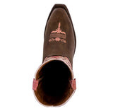 Kids FLR9 Pink Western Wear Cowboy Boots Floral Leather - Snip Toe