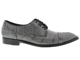 Dolce Pelle - Men's Black Full Genuine Crocodile Derby Shoes Semi Brogues