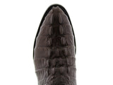 Mens Brown Full Crocodile Tail Print Cowboy Boots - Round Toe