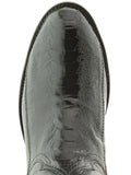 Men's Black Genuine Ostrich Foot Skin Cowboy Boots Roper Toe - CP1