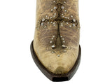 Womens Cruz Fuego Sand Leather Cowboy Boots Zipper - Snip Toe