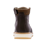 Mens T30W2 Dark Brown Leather Work Boots Zipper Soft Toe
