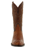 Mens Cognac Crocodile Hornback Skin Cowboy Boots - J Toe