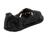 Men's Pachuco Black All Real Leather Mexican Huaraches Open Toe