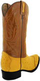 Mens Buttercup Ostrich Skin Leather Cowboy Boots - Round Toe