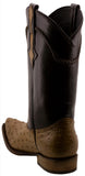 Men's Light Brown Genuine Ostrich Quill Exotic Skin Cowboy Boots - Snip Toe