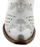 Womens Marfil White Wedding Cowboy Boots Rhinestones - Snip Toe