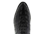 Mens Black Full Crocodile Tail Print Cowboy Boots - Round Toe