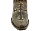 Womens Cruz Fuego Brown Leather Cowboy Boots Zipper - Snip Toe