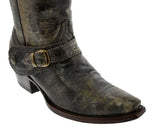 Womens Hayek Brown Leather Cowboy Boots Studded - Snip Toe