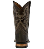 Kids Toddler Western Cowboy Boots Pull On Square Toe Dark Brown - #189