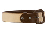 Brown Western Wear Cowboy Belt Solid Leather - Removable Buckle
