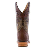 Mens Cheyenne Chedron Solid Leather Cowboy Boots - Square Toe