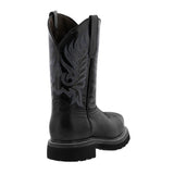 Mens 750 Black Leather Work Boots Slip Resistant Soft Toe