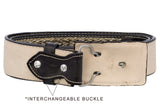 Black Western Cowboy Belt Tooled Braided Leather - Rodeo Buckle